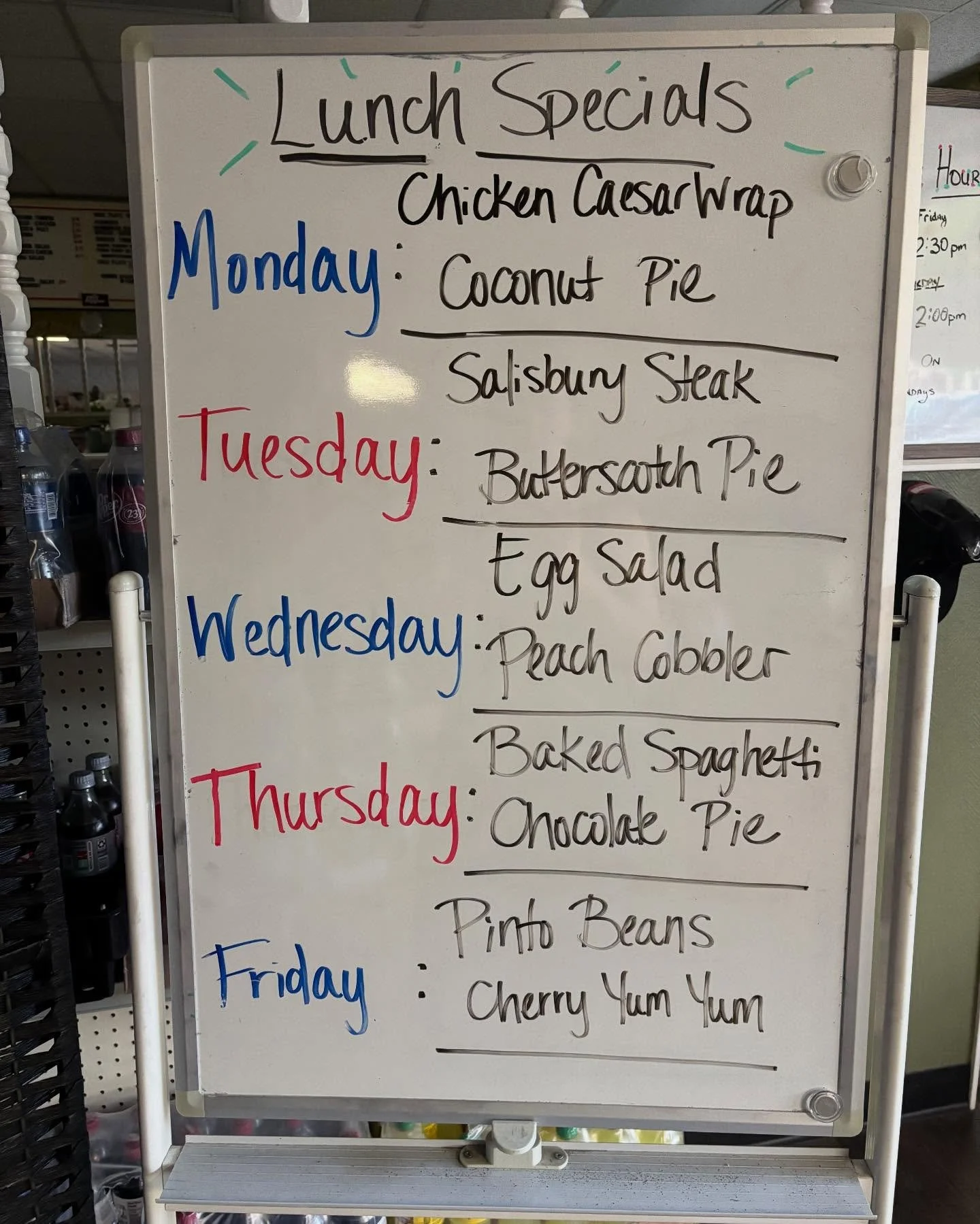 Specials for this week - April 27th
Breakfast served until 11 AM!
Lunch until 2:30!