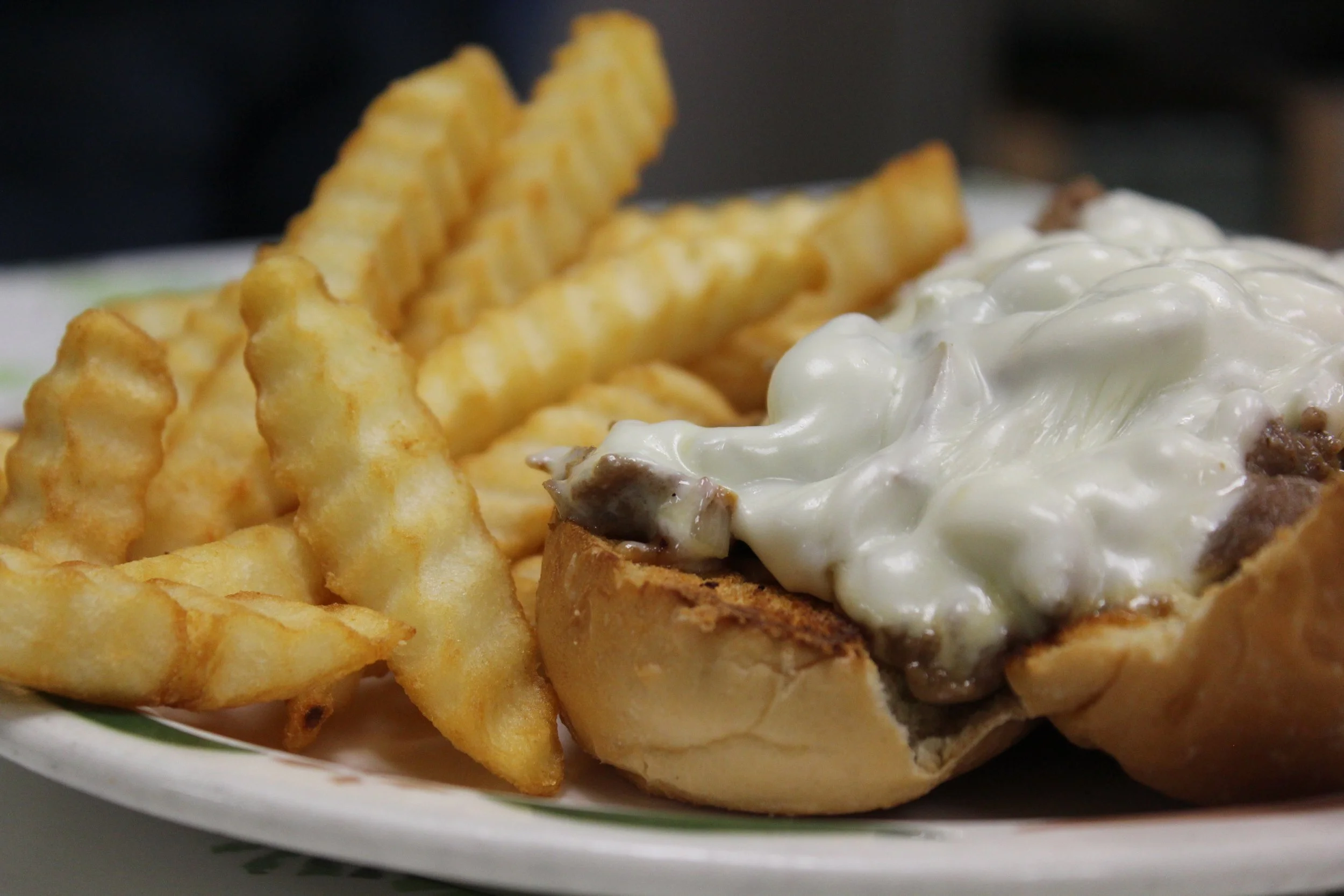 Philly cheesteak and fries at at Sweet T Cafe in West Jefferson North Carolina