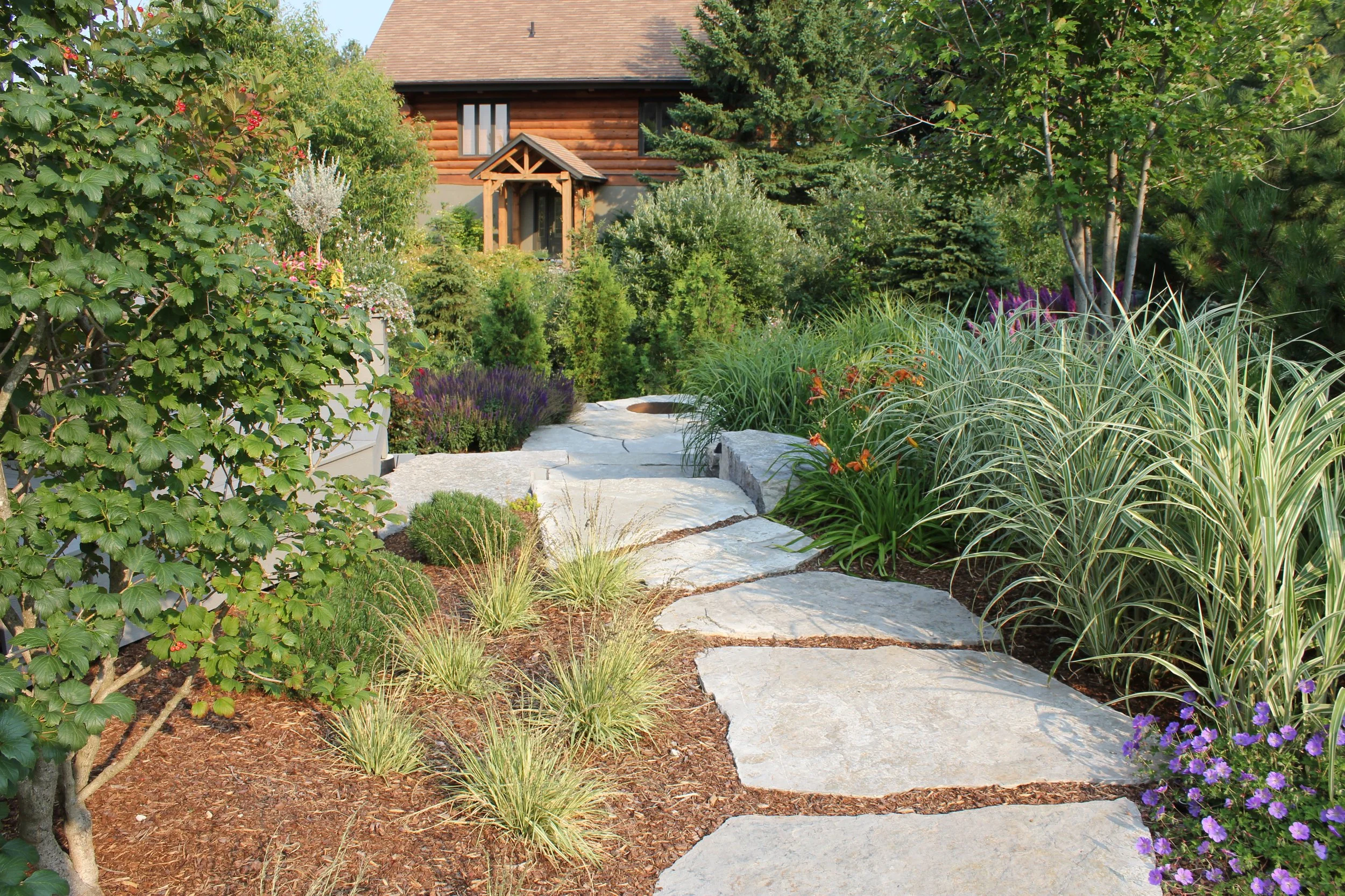Natural step stones leading you down to the fire
