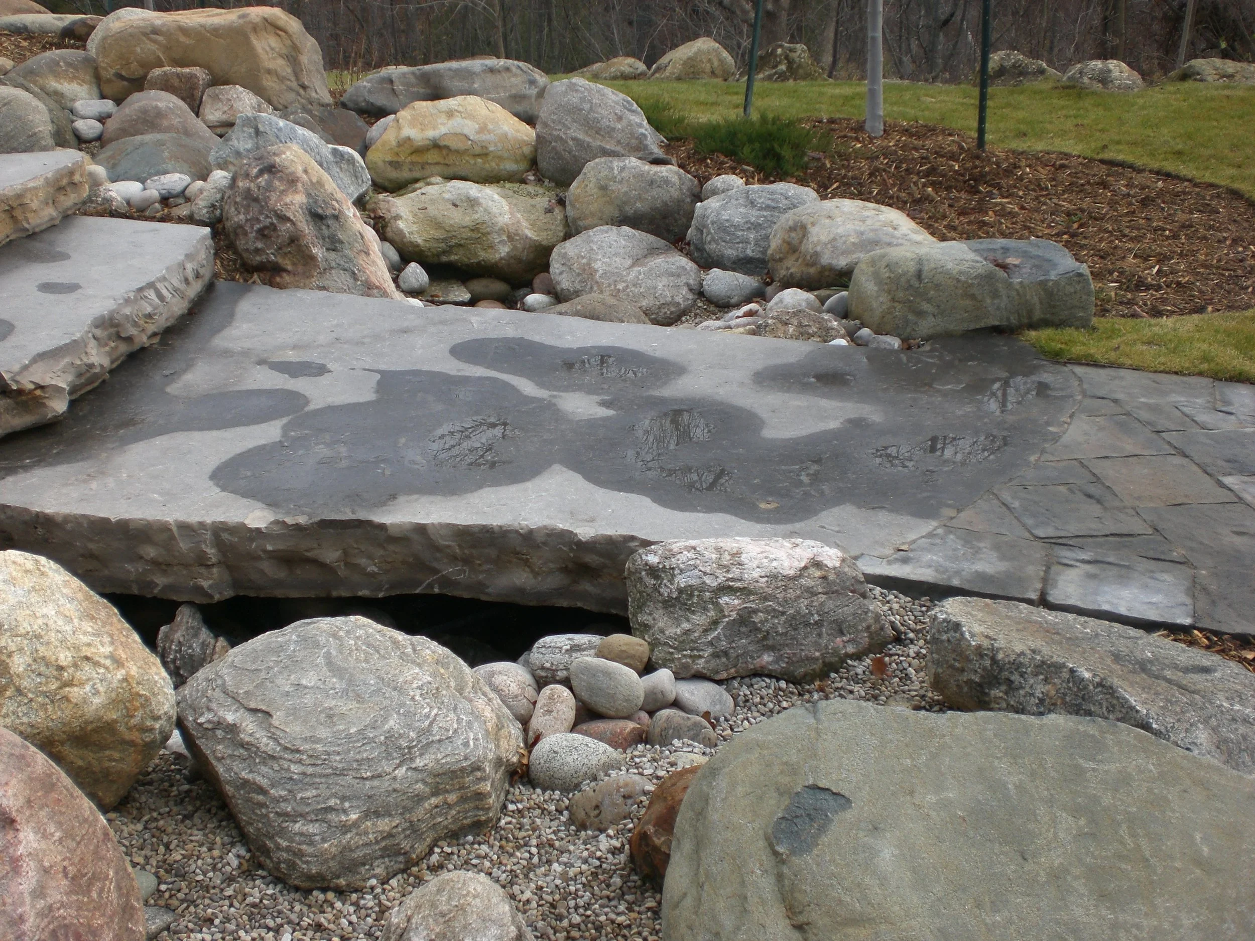 Giant limestone slab for a bridge