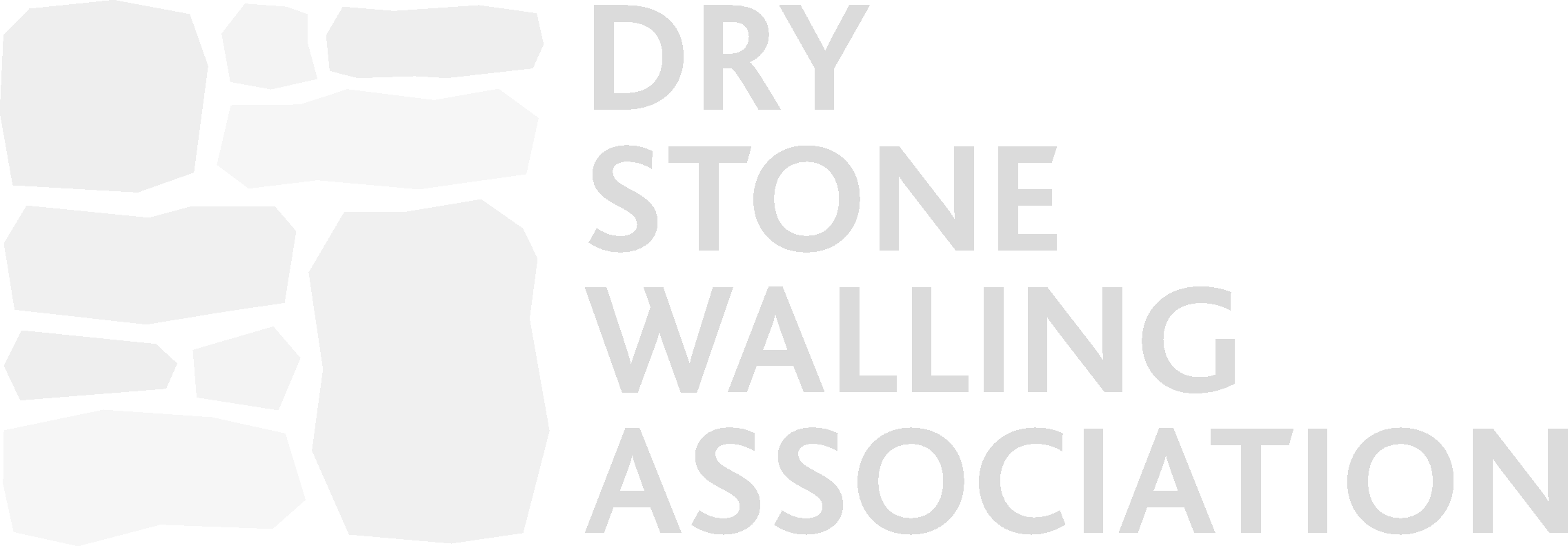 Logo of the Dry Stone Walling Association with a graphic of dry stone walls