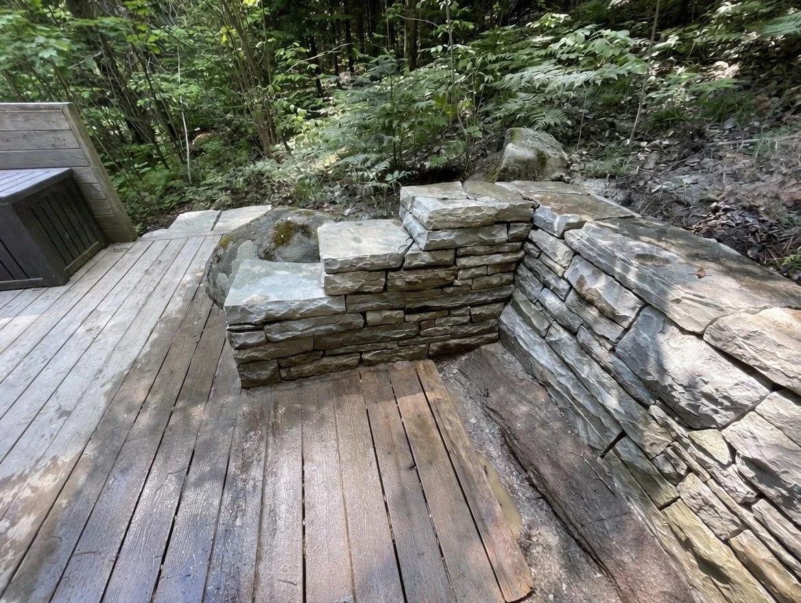 drystone wall stepped down to follow the land around it