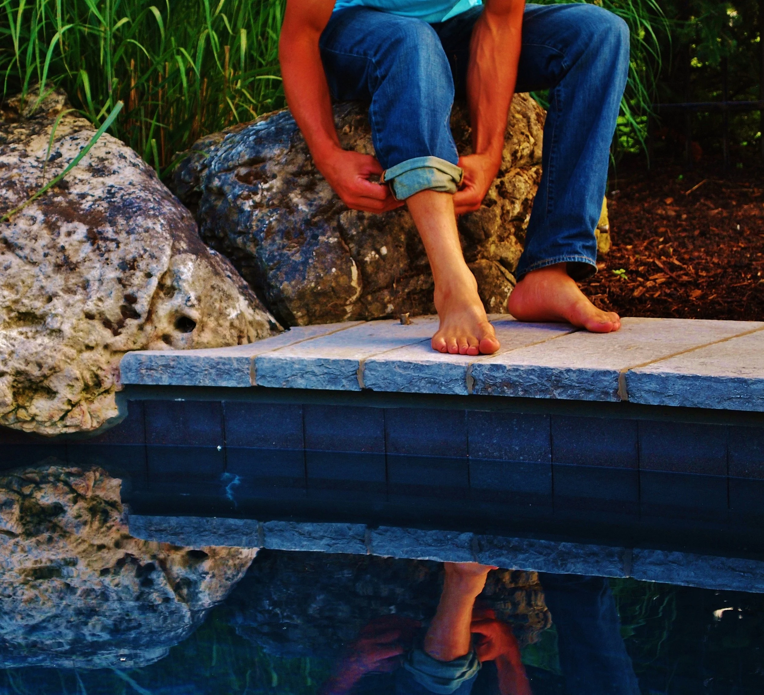 Limestone boulders perfect for sitting