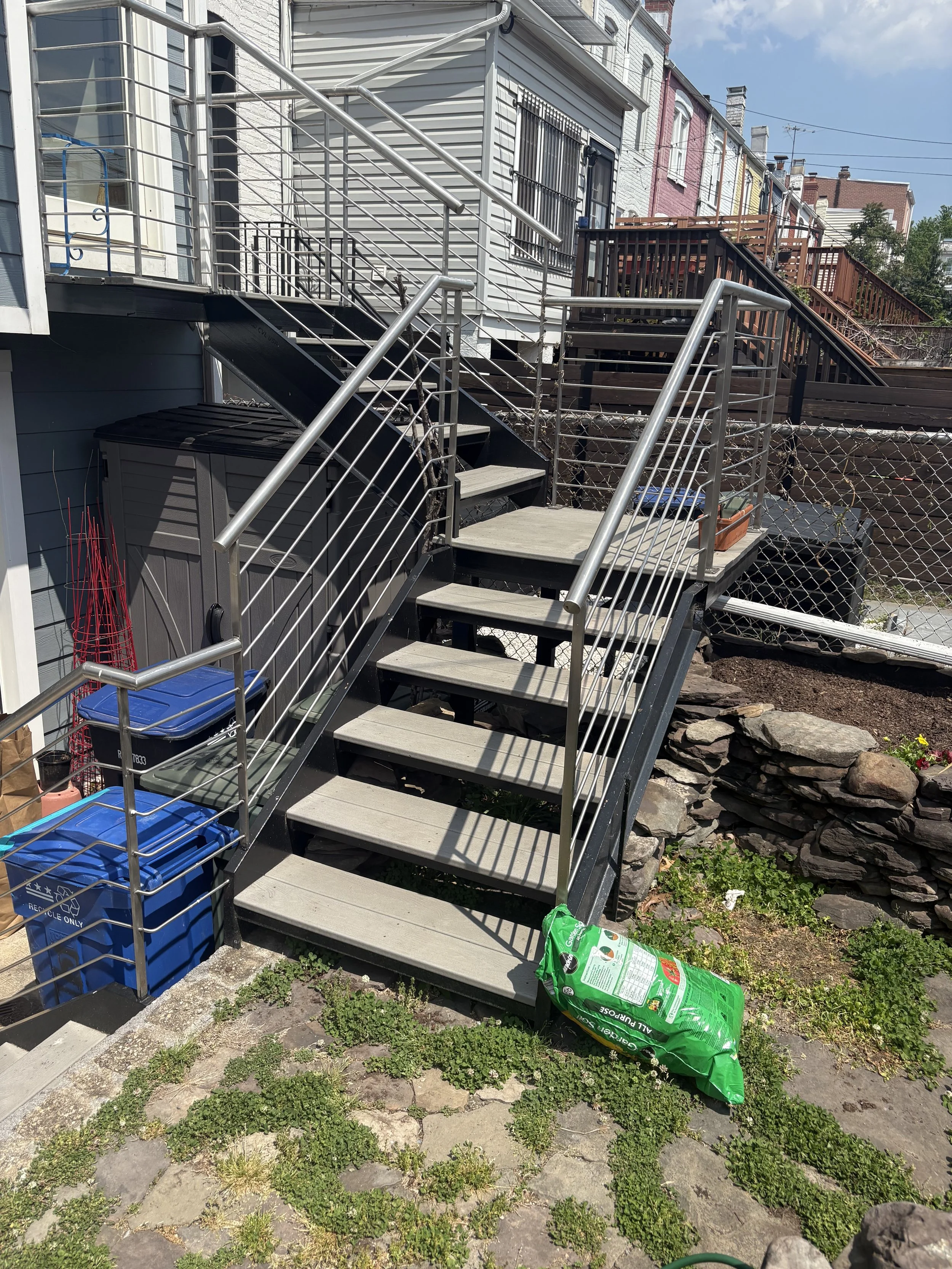 Don't have a good shady, vegetated spot? Try under the stairs.