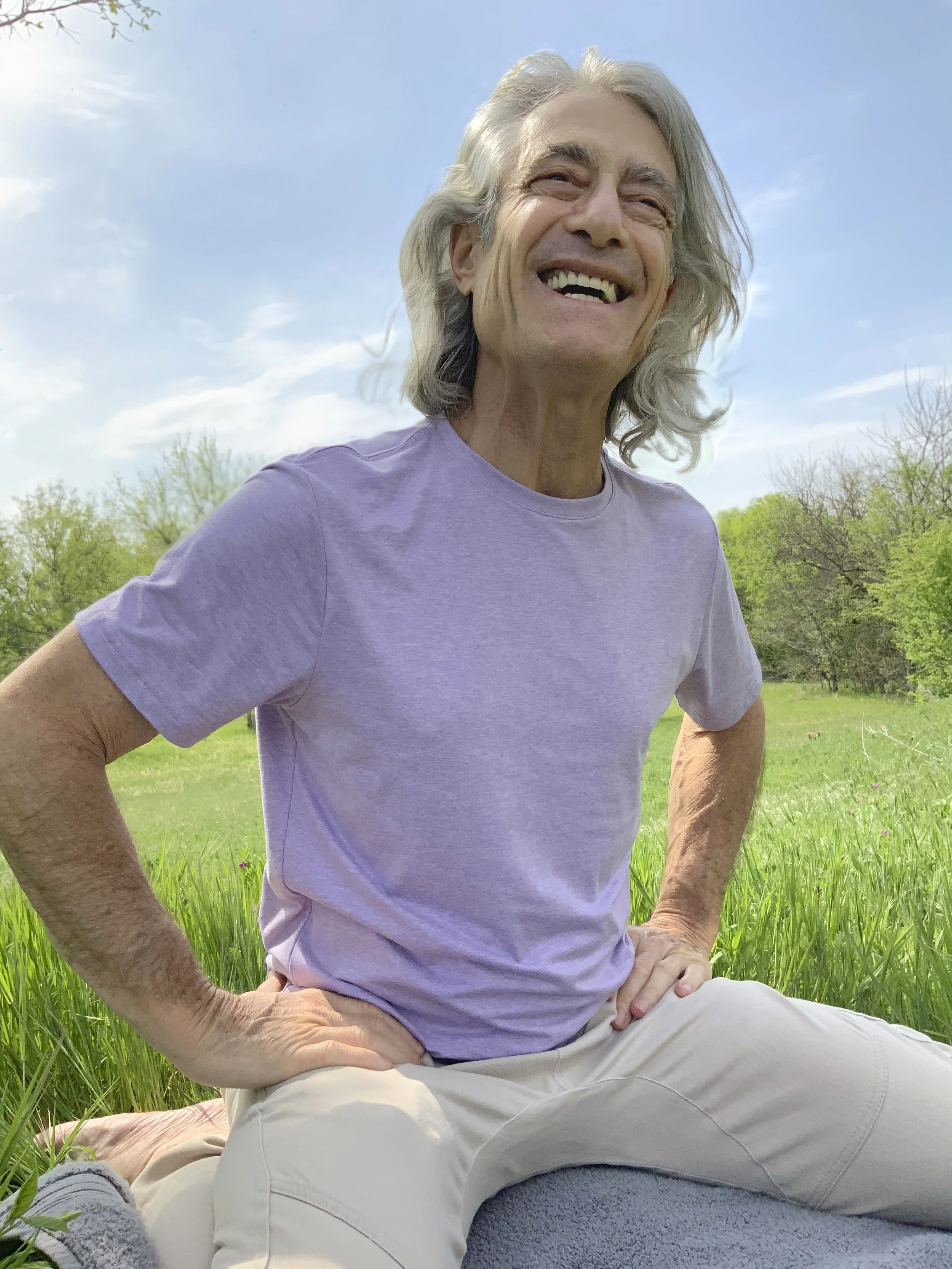martin smiling in spring meadow