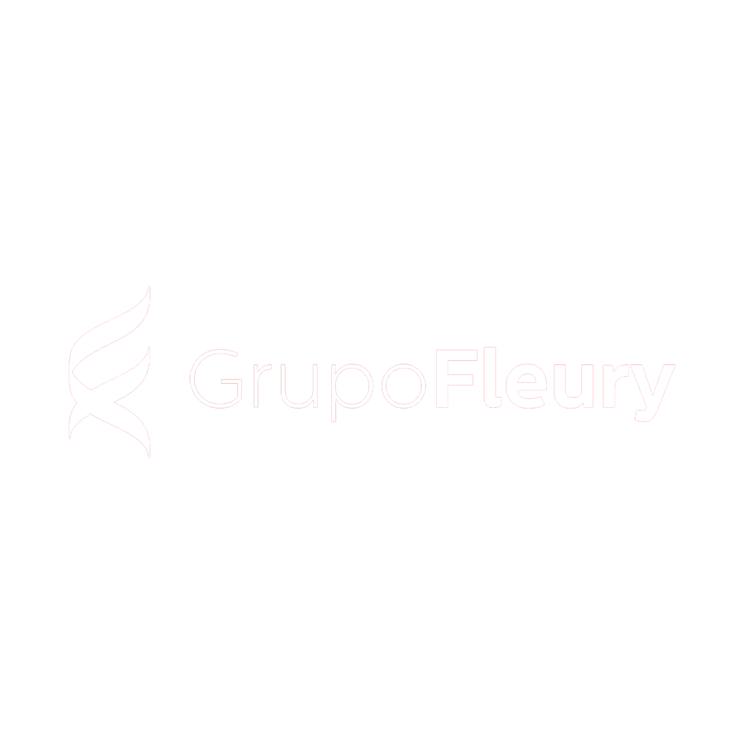 Grupo Fleury logo with stylized DNA icon