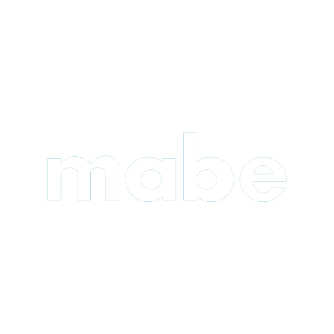 Logo of the brand "mabe" on a white background.
