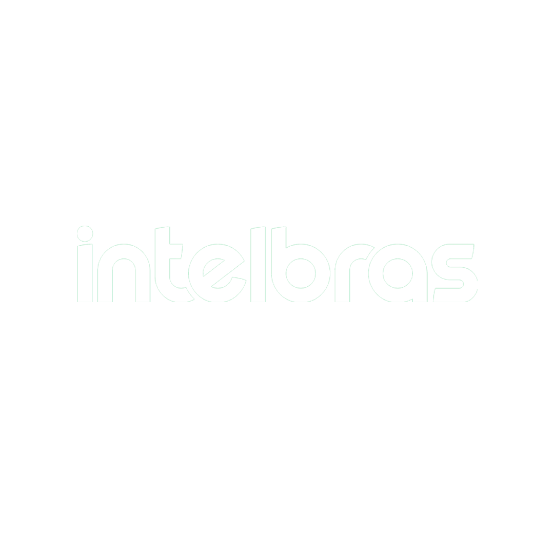 Intelbras logo in green font on a white background