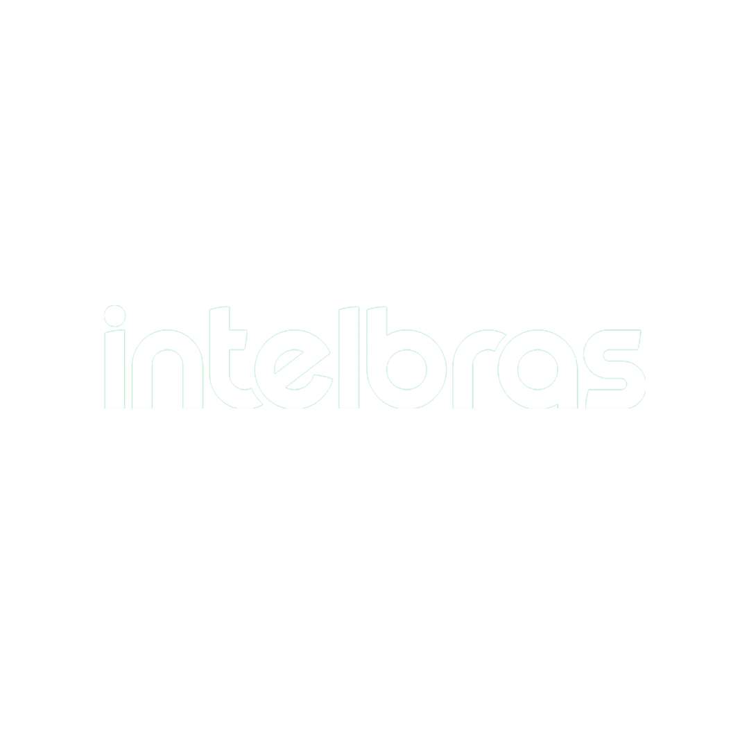Intelbras logo in green font on a white background
