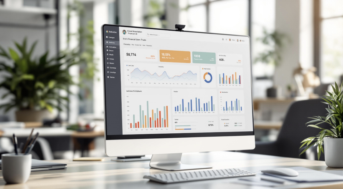 Financial and performance dashboards used for business reporting and decision-making.