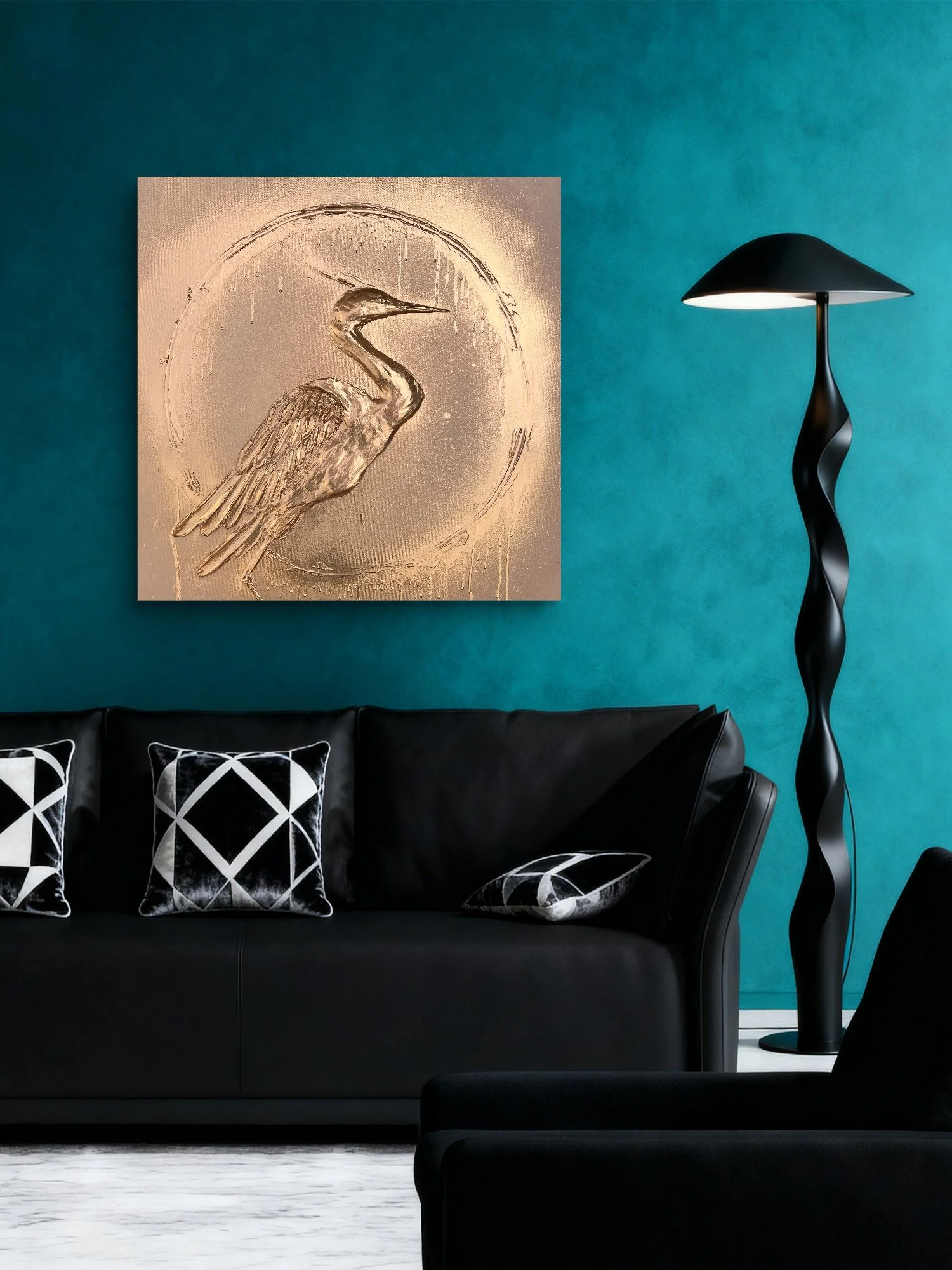 Vizualizace obraz Volavka 60x60cm Denisa Blaho