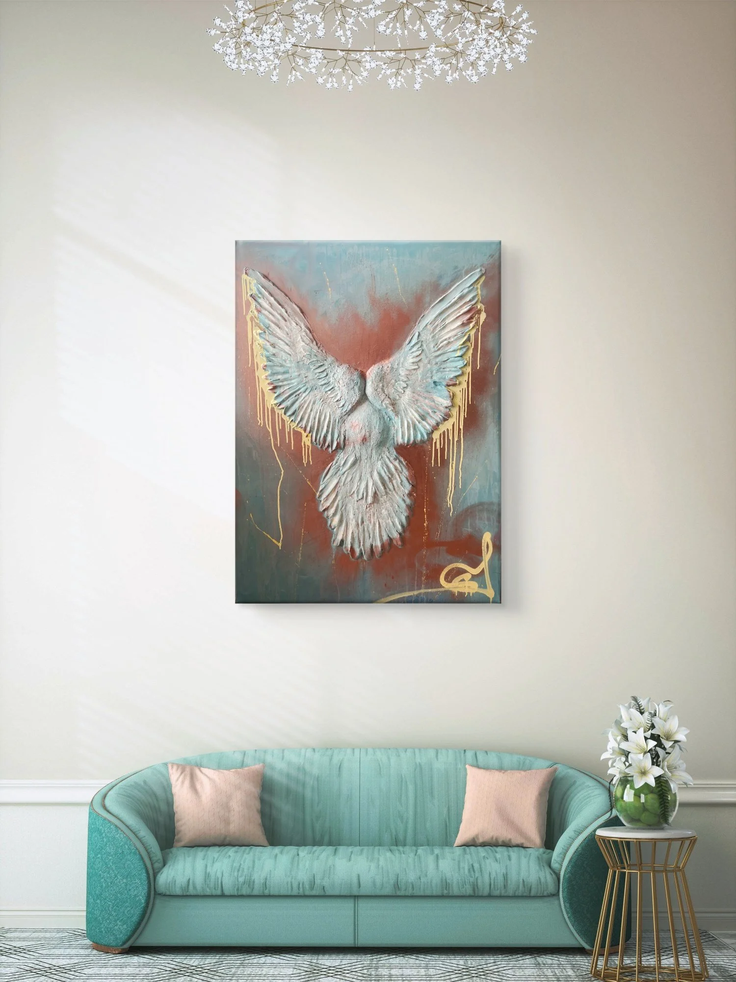 Vizualizace obraz Holoubice 120x90cm Denisa Blaho
