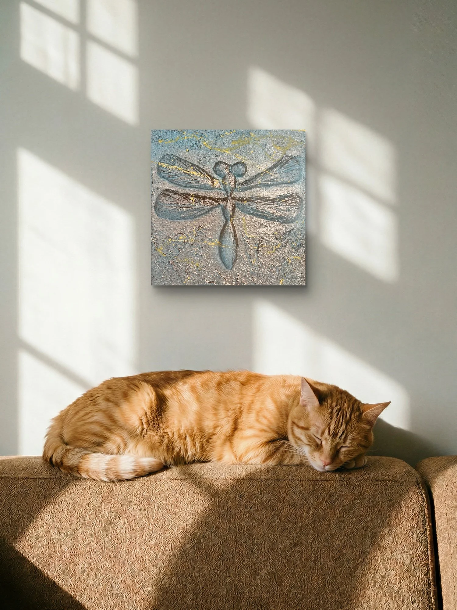 Vizualizace obraz vážka 30x30cm Denisa Blaho