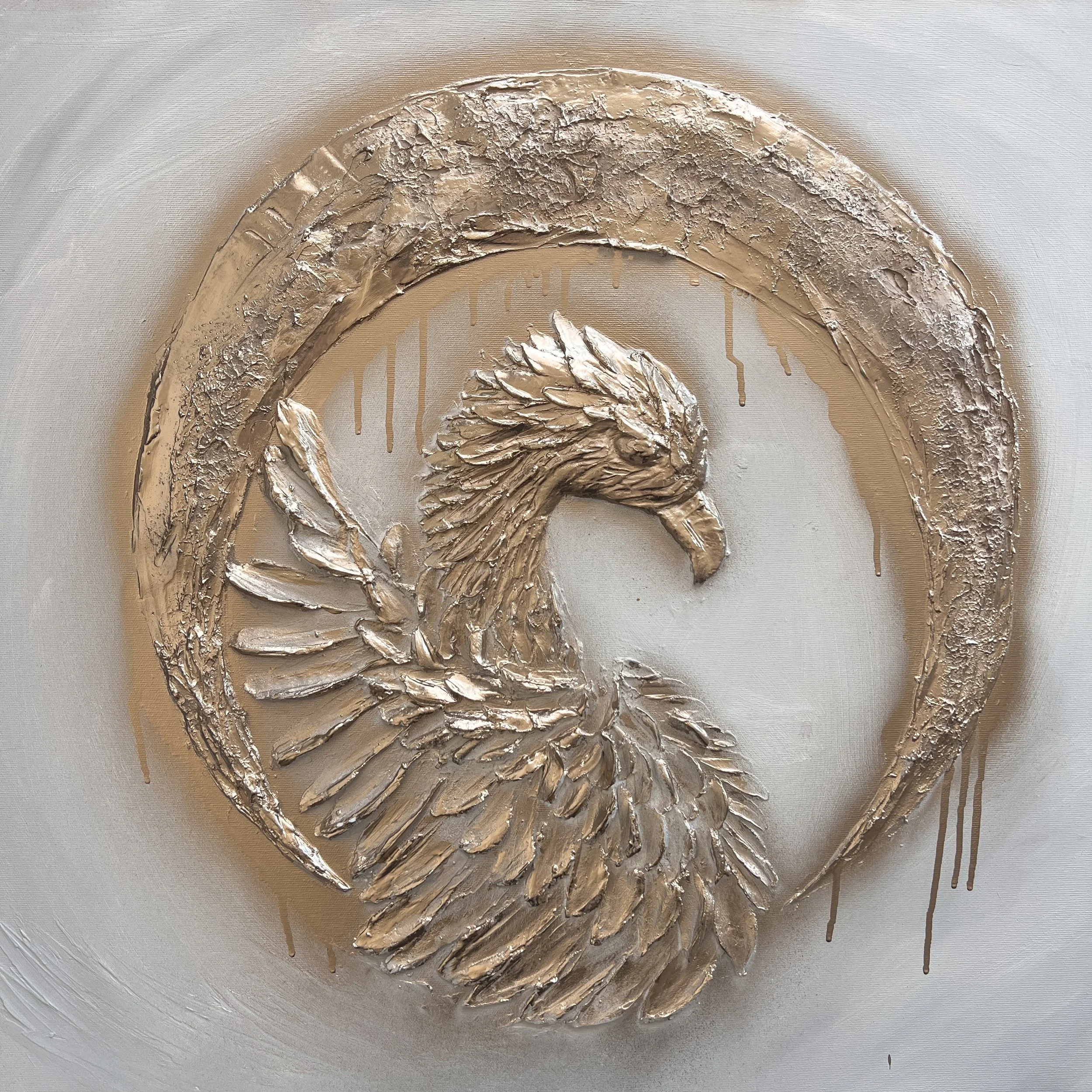 Obraz víra, reliéfní malba Denisa Blaho