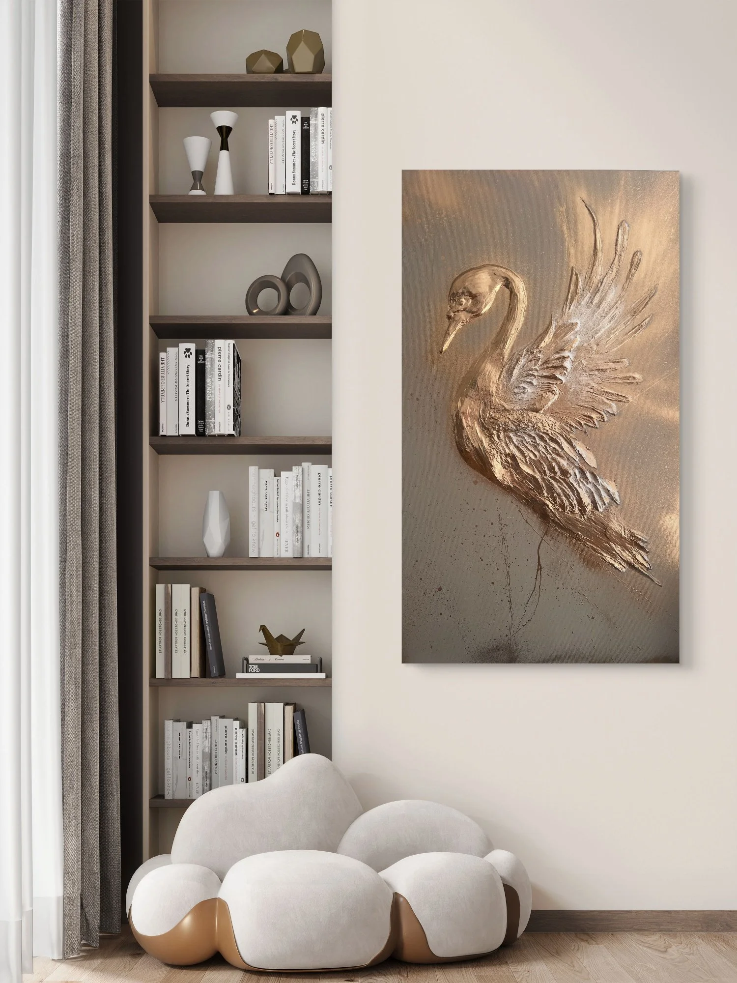 Vizualizace obraz Labuť 120x70cm Denisa Blaho
