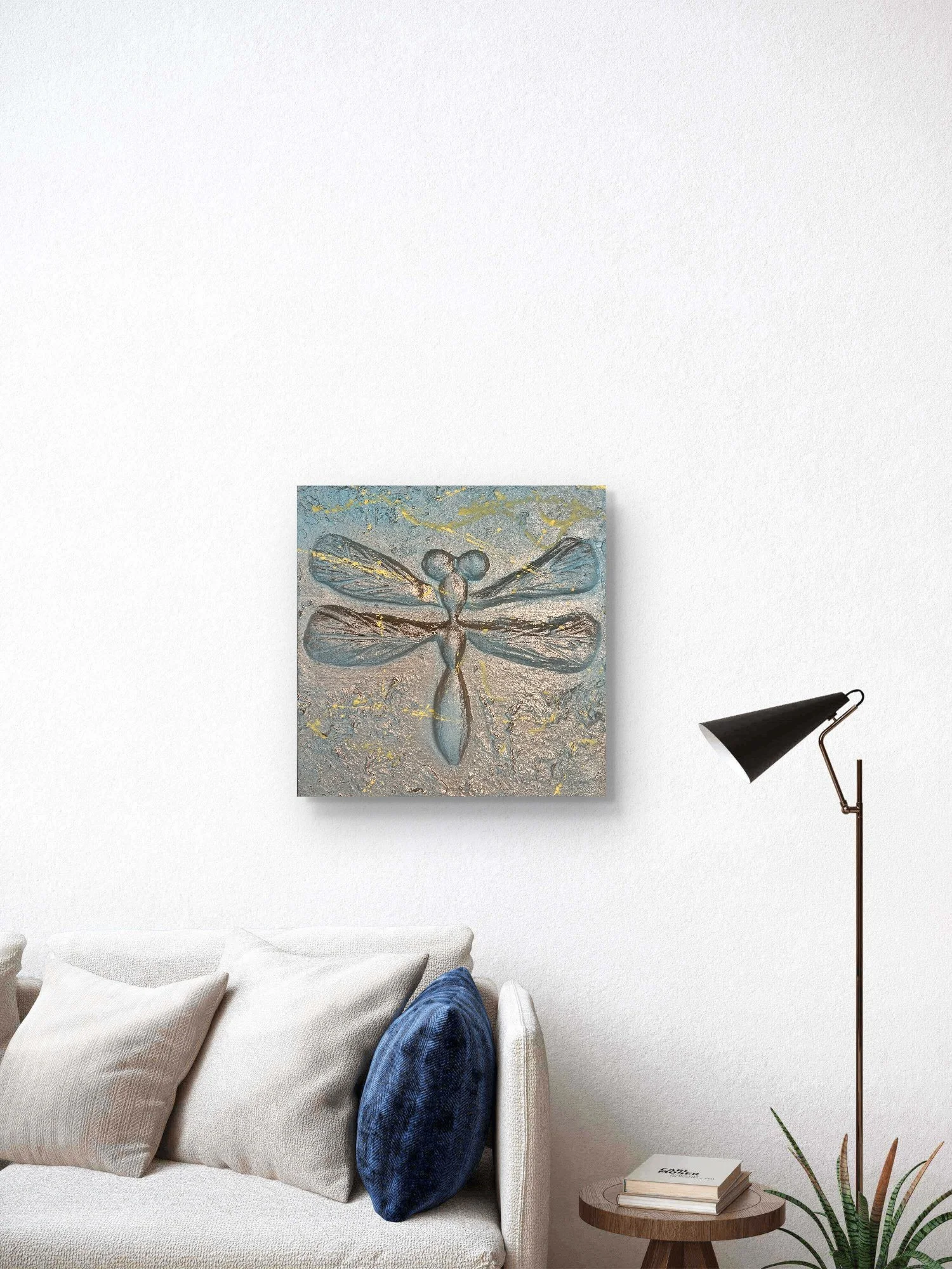 Vizualizace obraz vážka 30x30cm Denisa Blaho