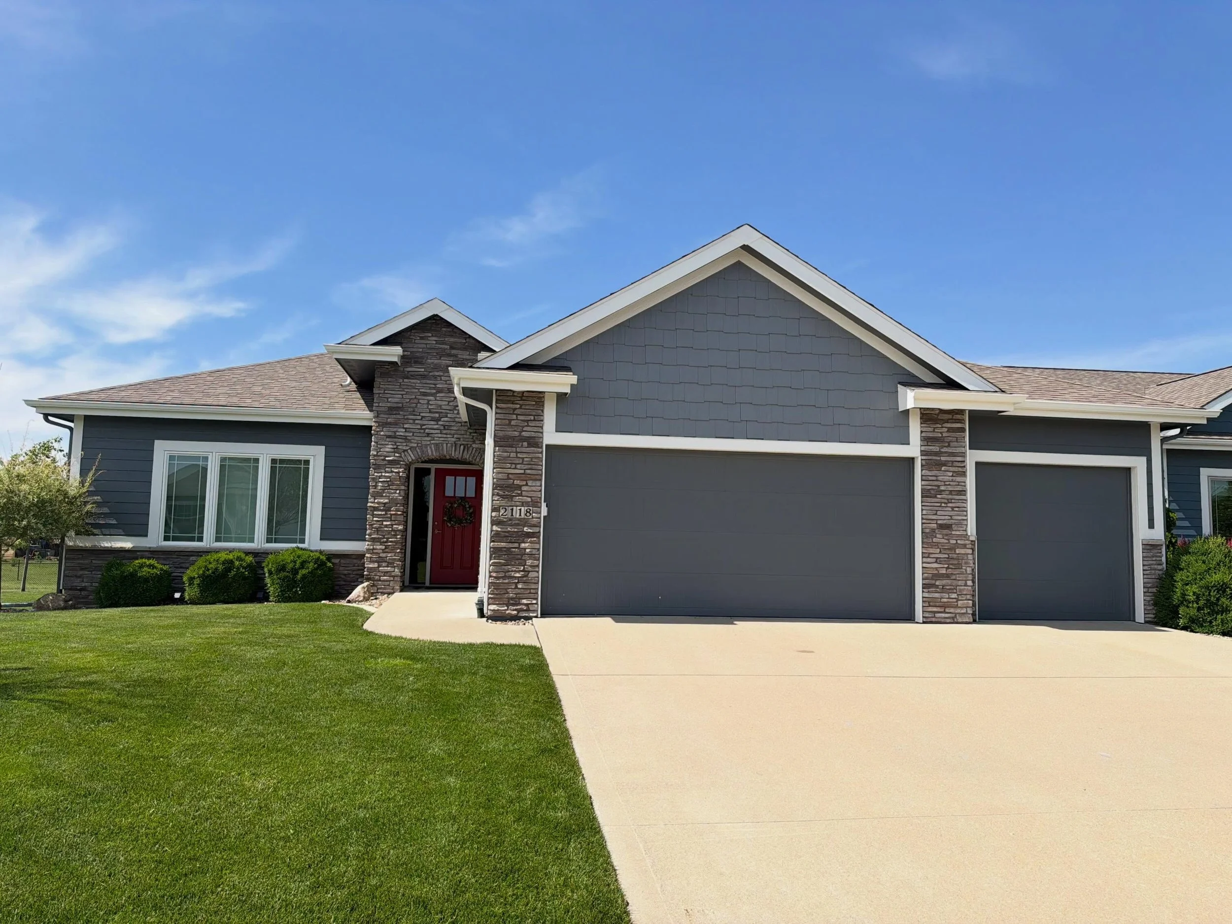 Another home shining in Ankeny! House Number 2 on the day.

Today we completed a full exterior window cleaning on a beautiful ranch-style home on the north side of Ankeny. From removing built-up dirt and pollen to restoring a crystal-clear finish, ev