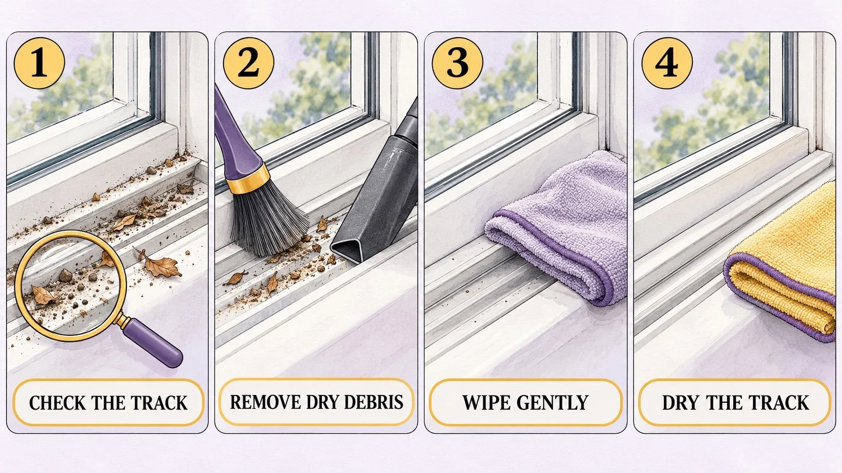 How to Clean Window Sills and Tracks Without Making a Muddy Mess