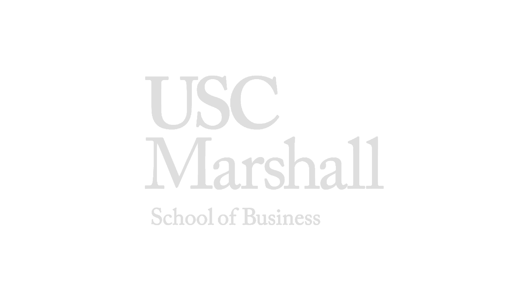 The USC Marshall School of Business logo in gray with the words 'USC Marshall School of Business' centered.