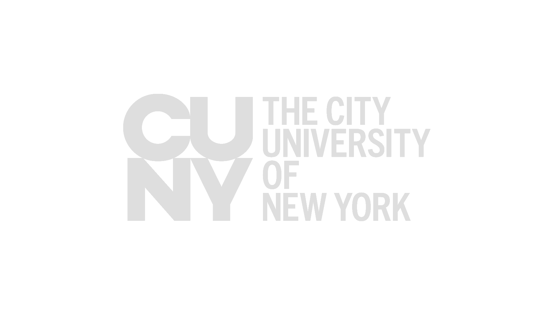 Black background with large, light gray text reading "CU NY" and smaller gray text reading "The City University of New York of New York".