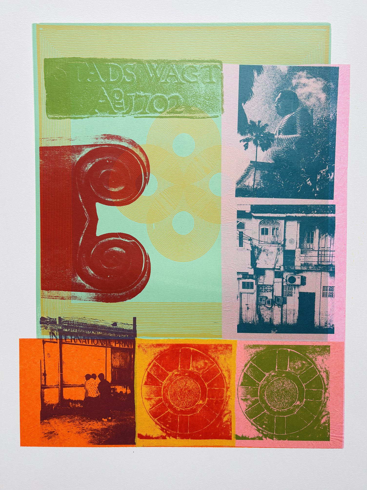 Colourful screenprint using graphic images