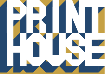 Bright graphic image Brighton based print collective