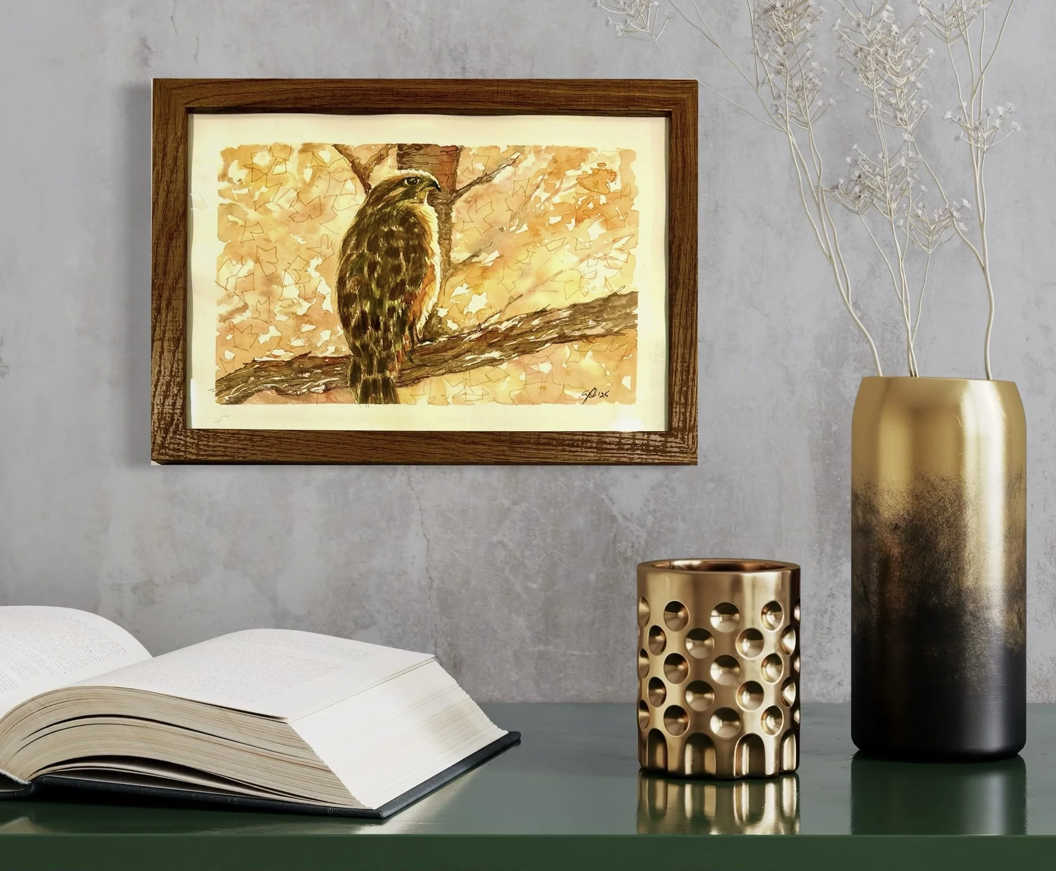 A4 Golden Hawk framed.JPG