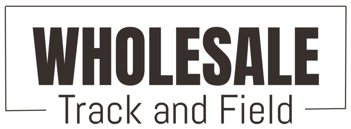 Wholesale Track and Field logo with bold black text on a white background.