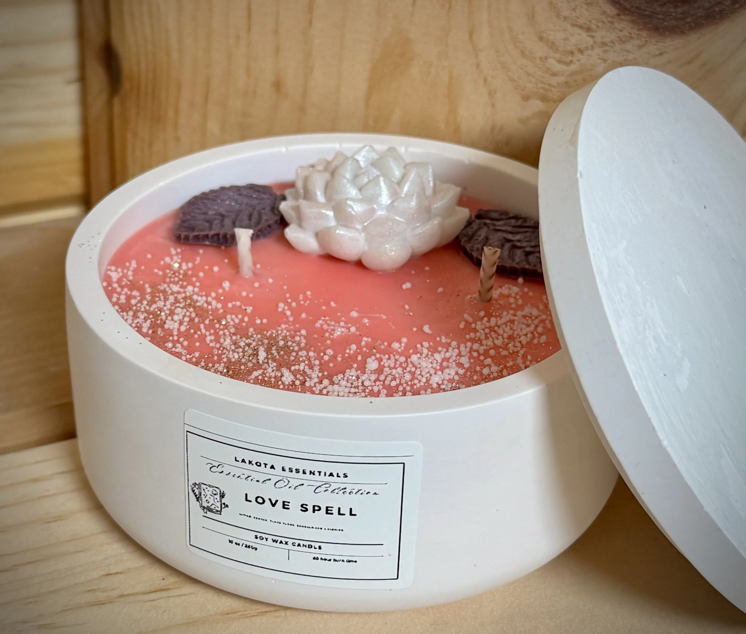 10 oz Hand-Poured Soy Wax Candle – Marbled Ceramic Container