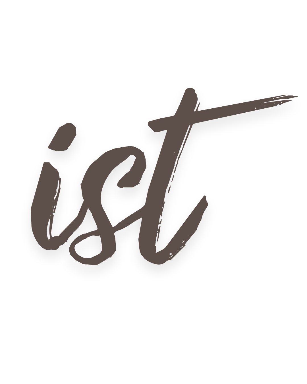 Schriftzug 'est.' in handgeschriebener Schrift auf schwarzem Hintergrund.