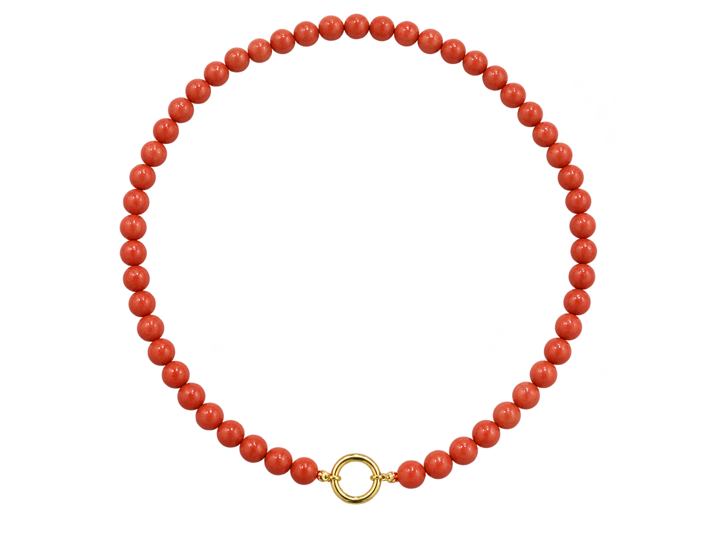 14K Solid Yellow Gold Chunky Bead Necklace