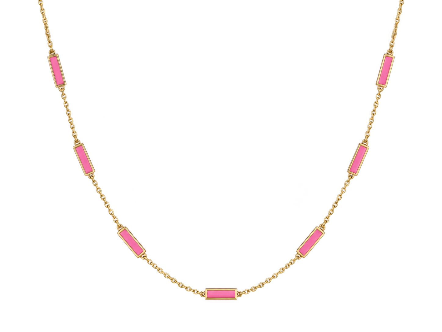 14K Gold Inlay Bar Chain