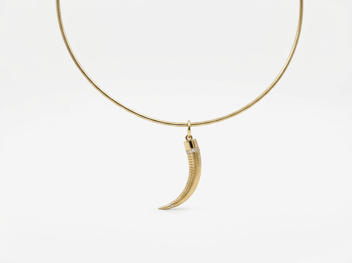 14K Gold Diamond Horn