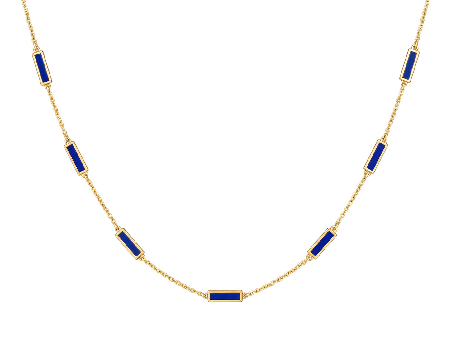 14K Gold Inlay Bar Chain