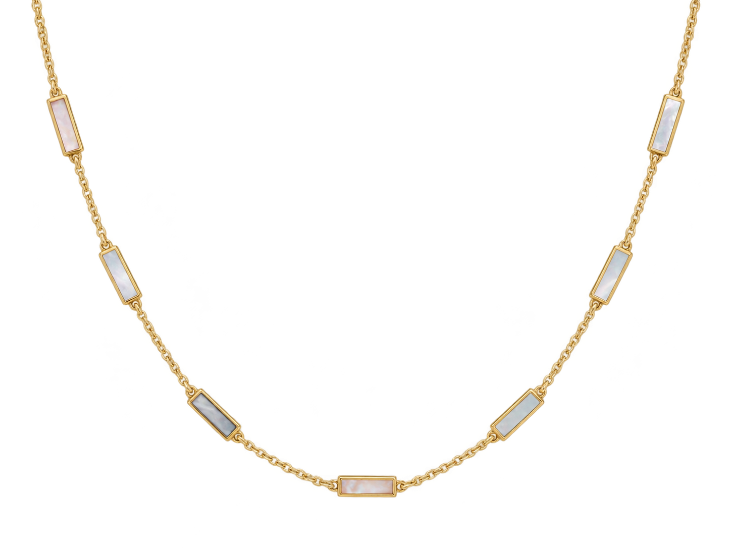 14K Gold Inlay Bar Chain