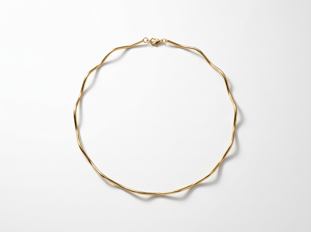 14K Gold Wavy Omega