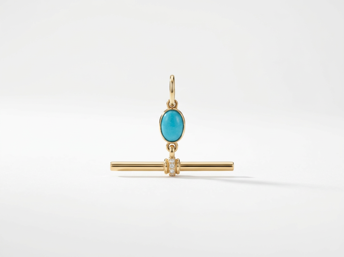 14K Gold Diamond & Birthstone T-Bar Toggle