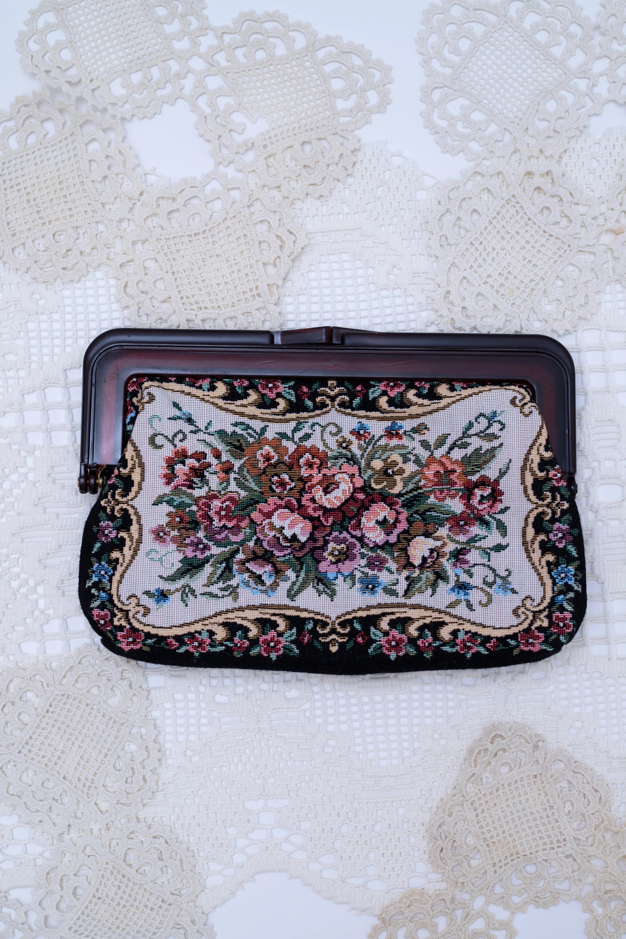 Vintage Floral Tapestry Purse