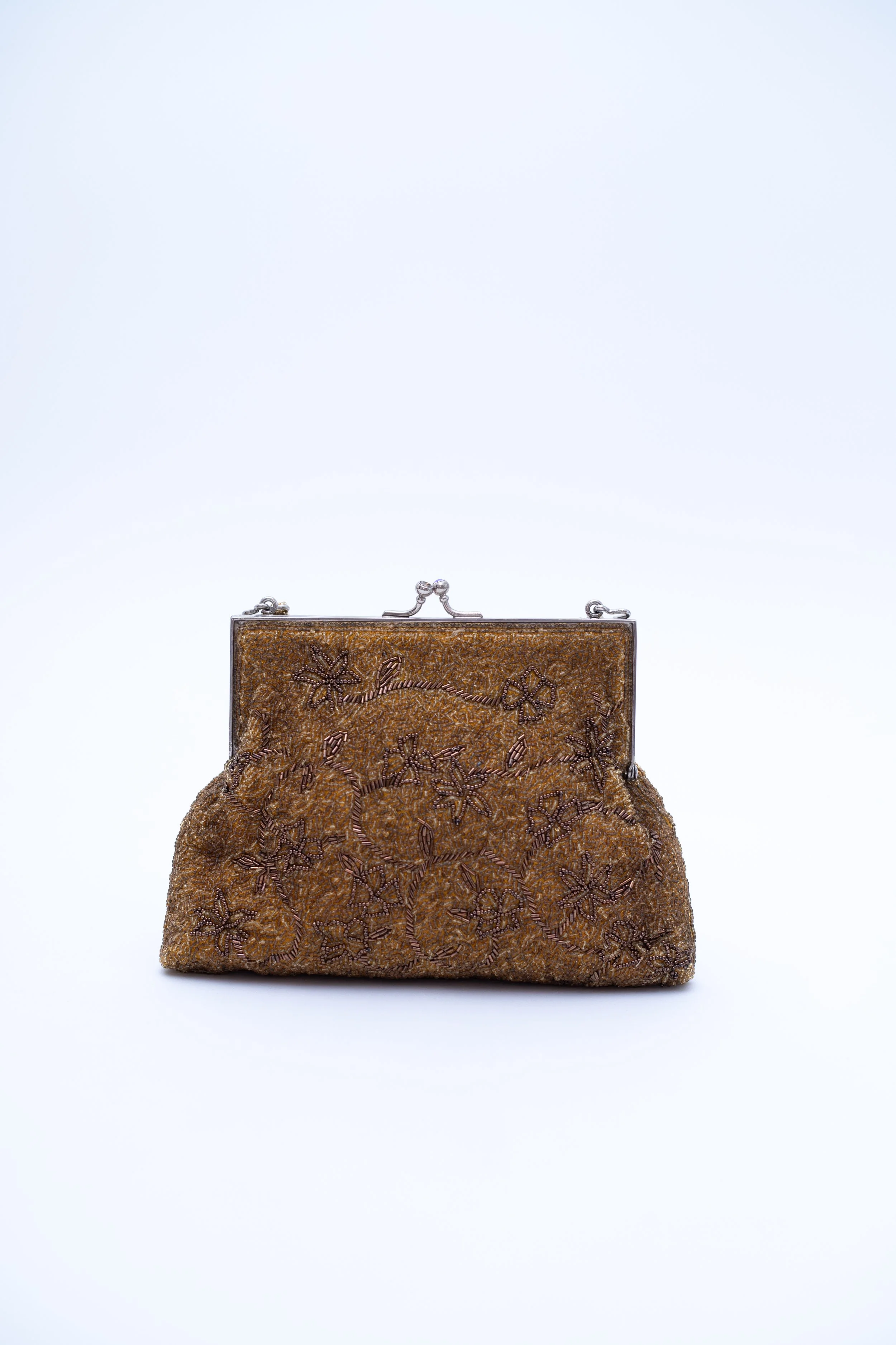 Vintage Beaded Bag in Amber Tones
