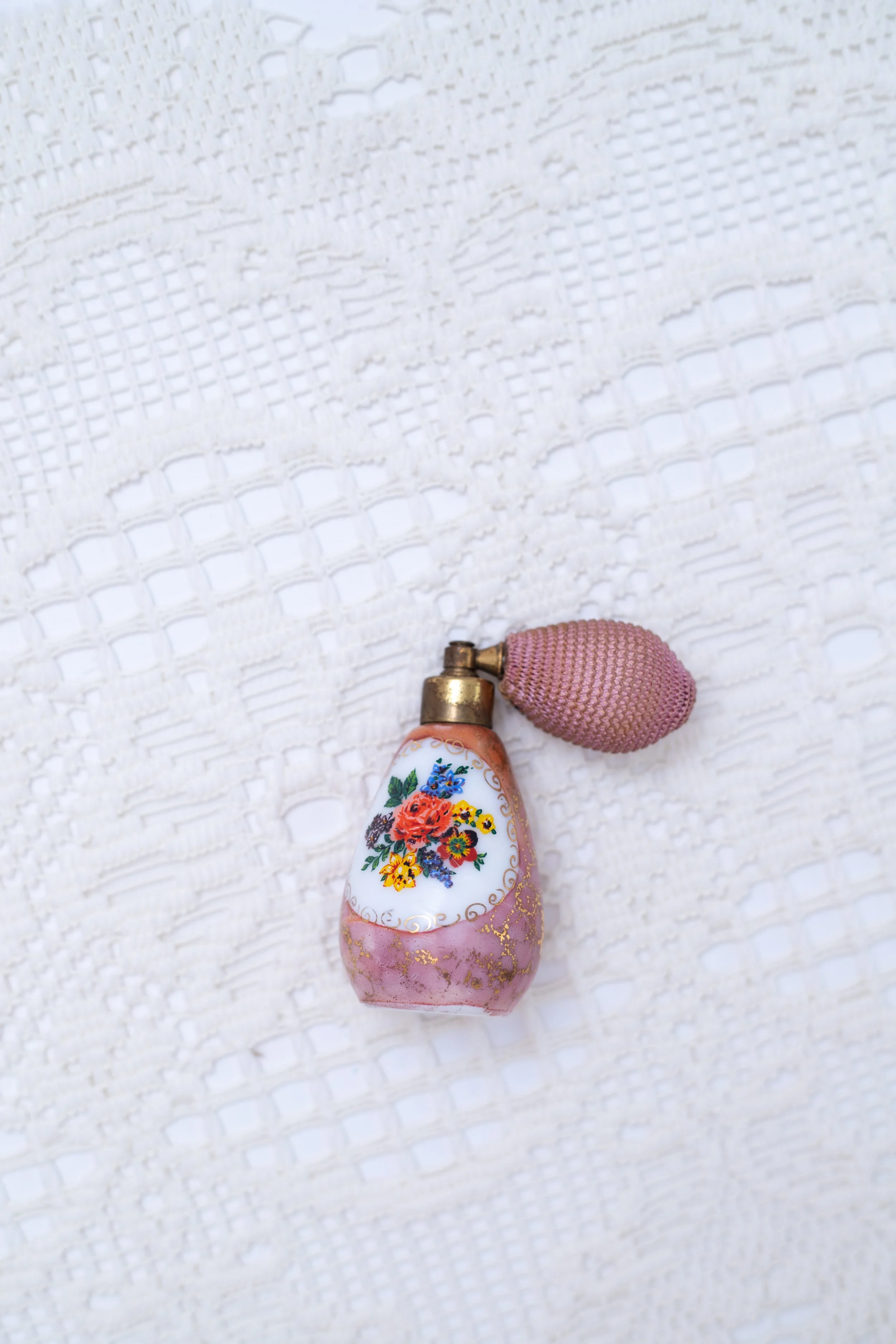Vintage Floral Perfume Bottle