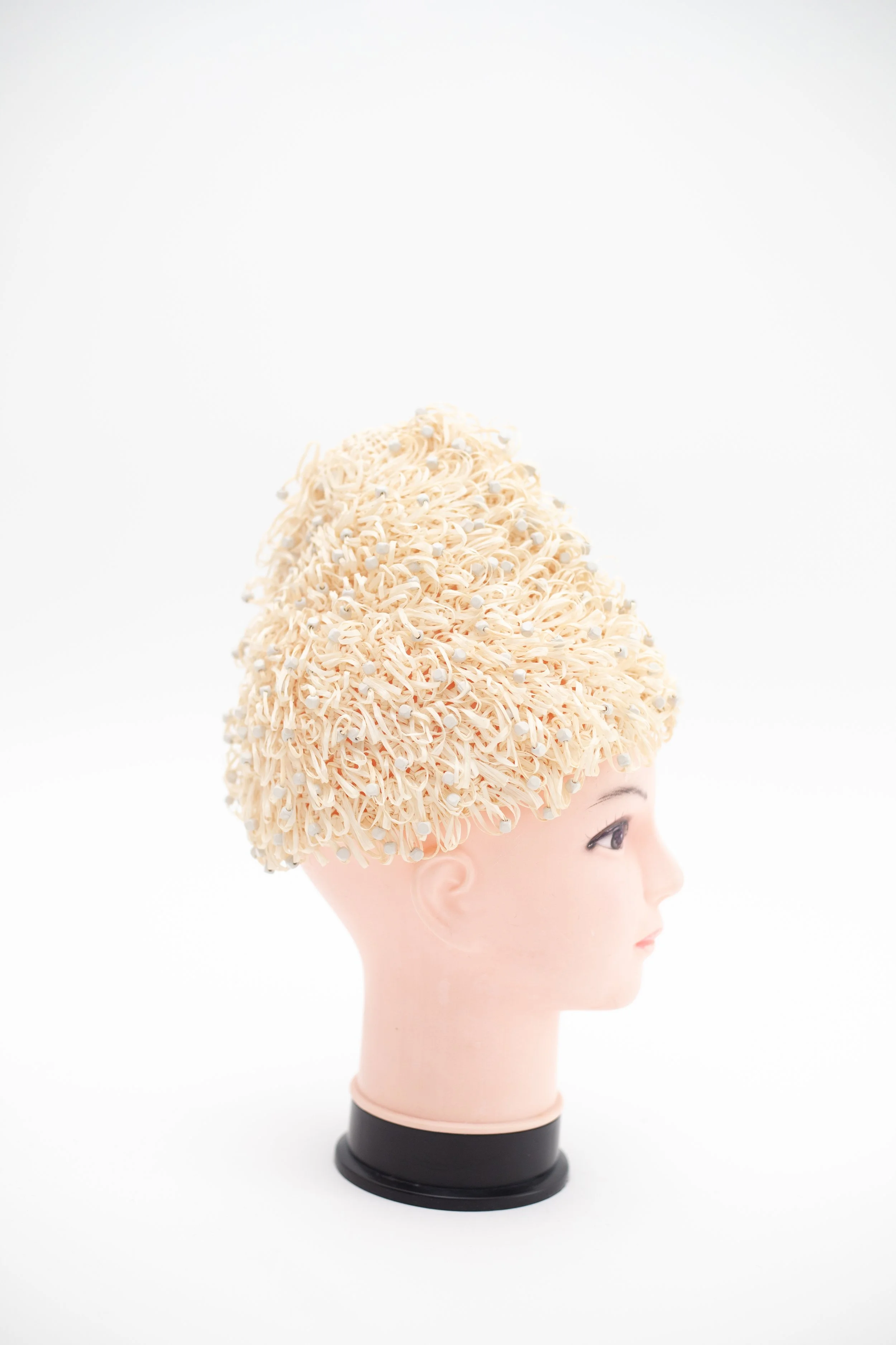 Vintage Raffia High Crown Hat
