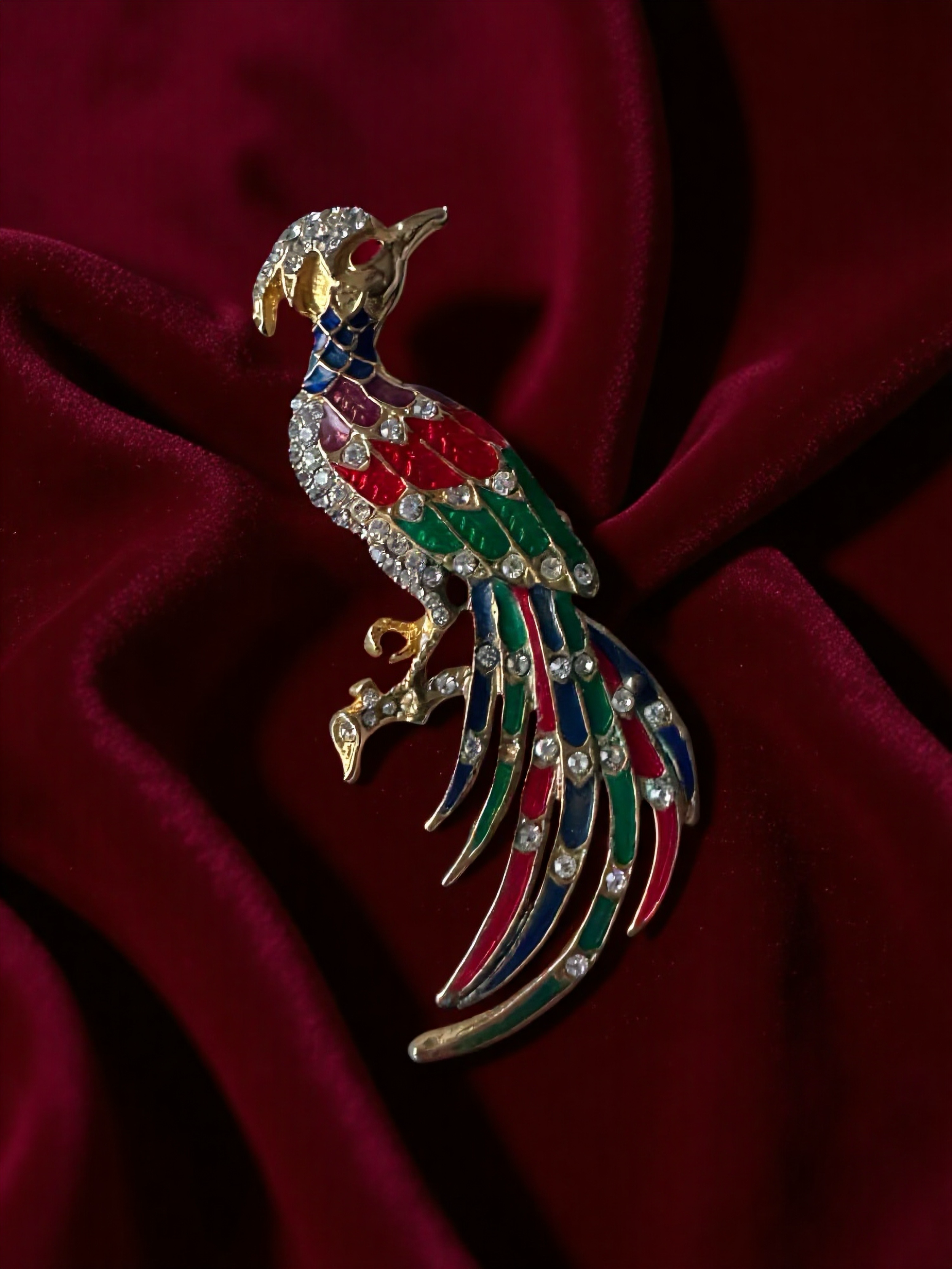 Vintage 1950s Bird of Paradise brooch