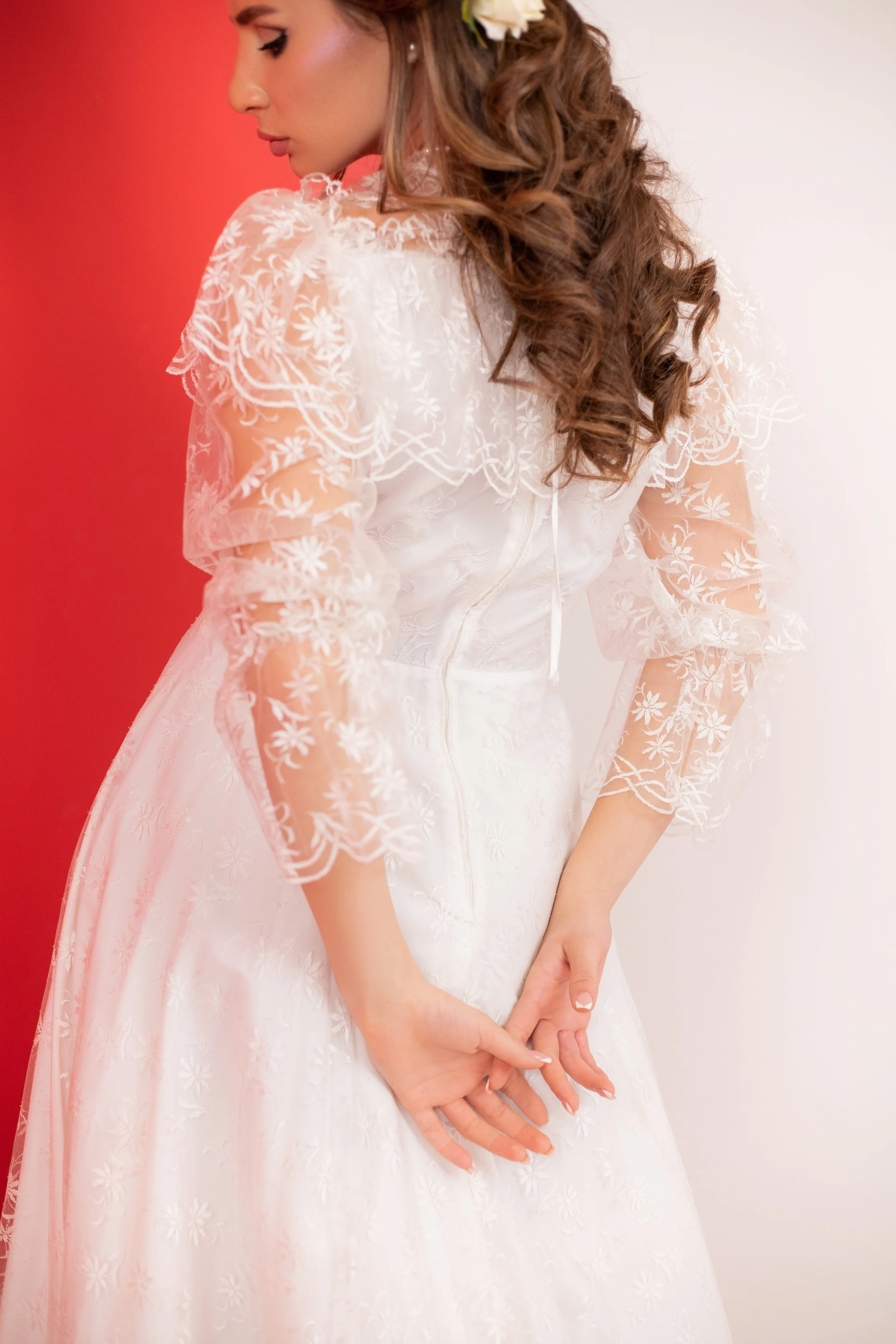 Victorian-Edwardian Lace Gown with Rich Lining