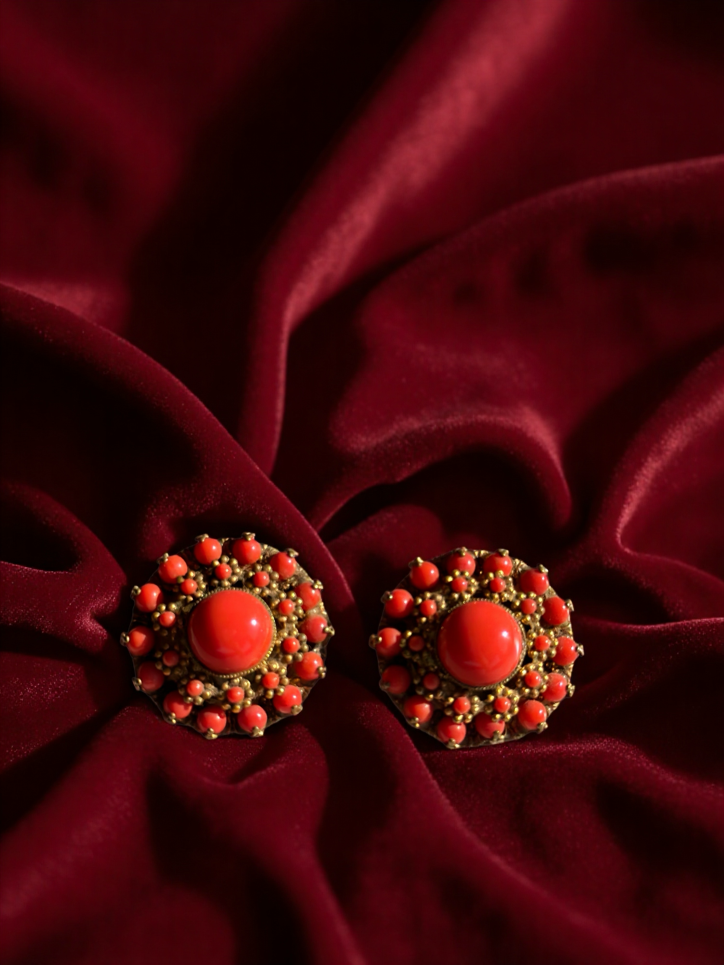 Coral Clip-on Earrings