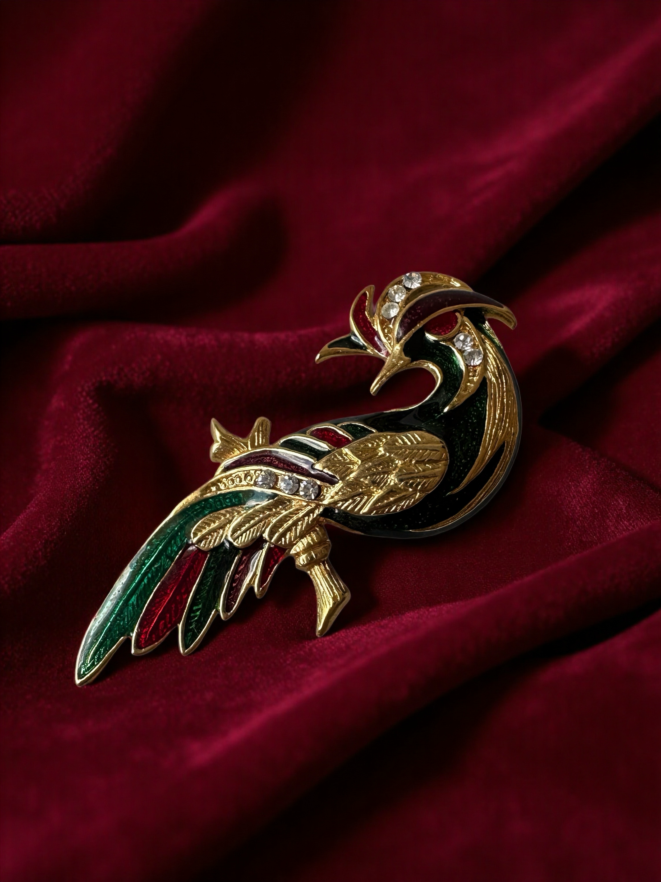 Vintage Pin Bird of Paradise Brooch