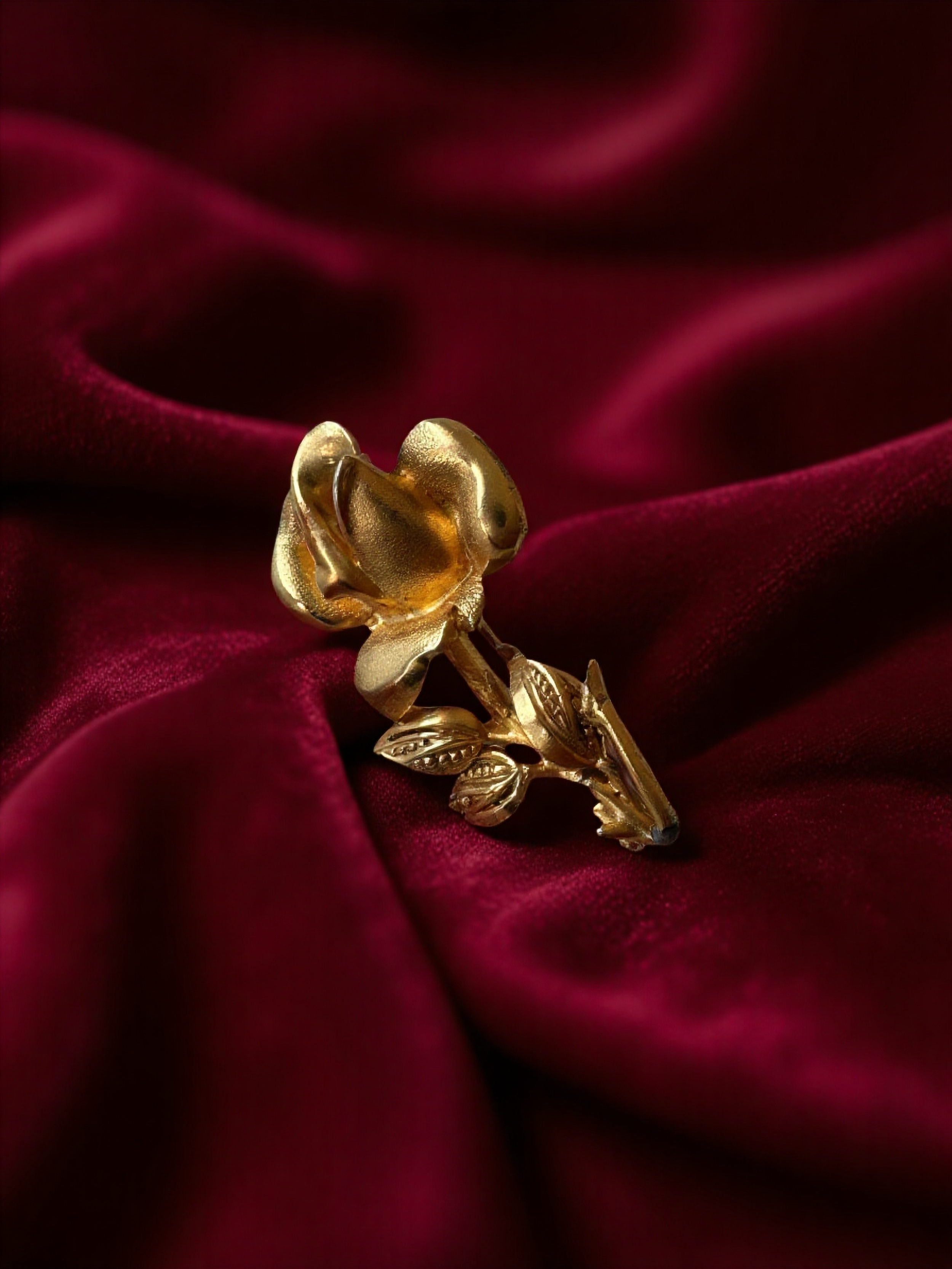 Vintage Gold-Tone Rose Brooch