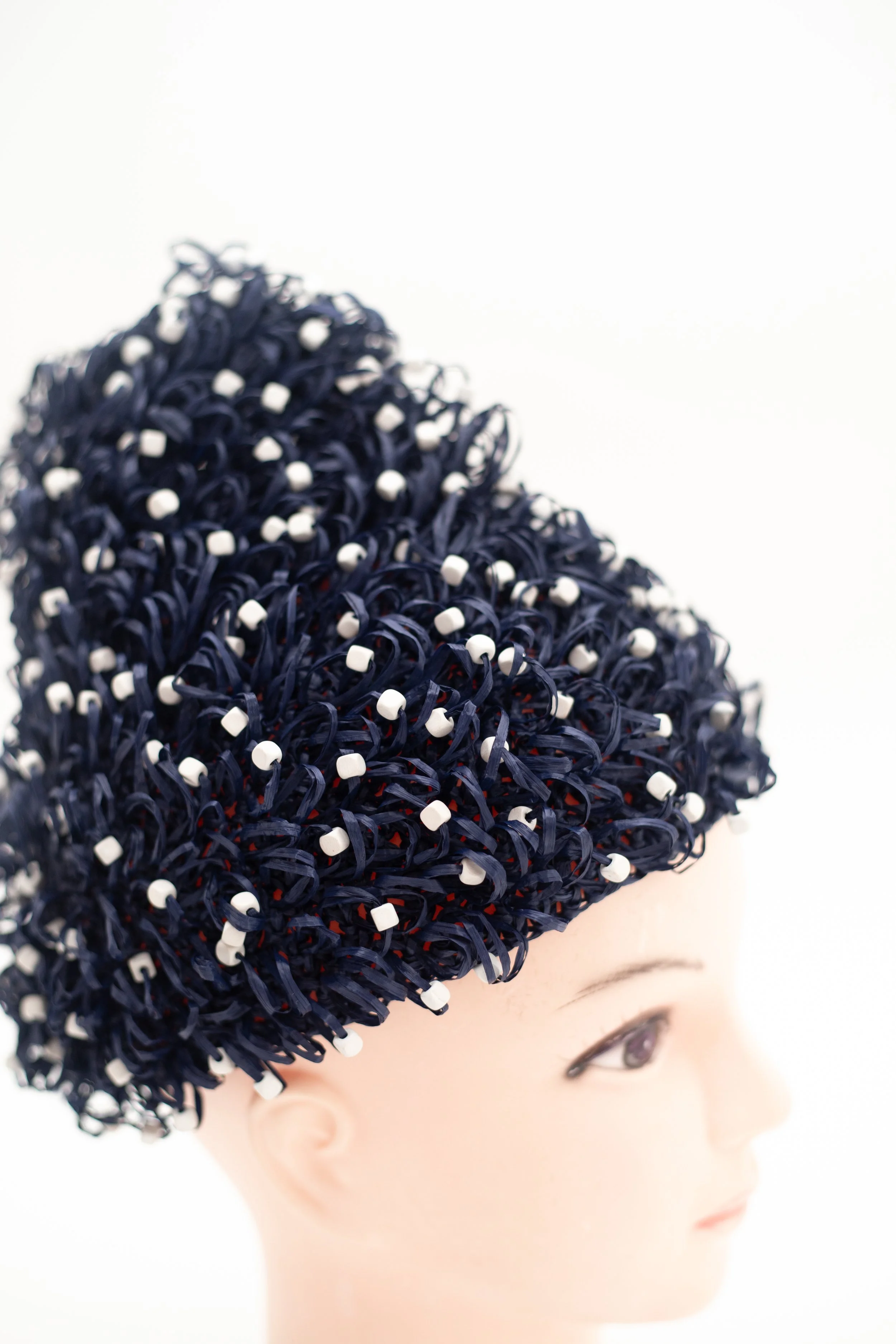 Vintage Raffia High-Crown Hat