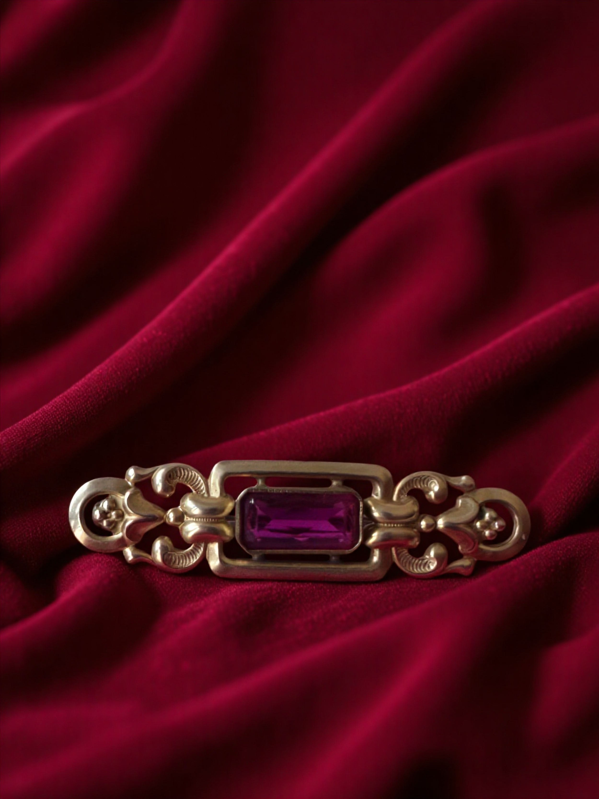 Art Nouveau Brass Brooch