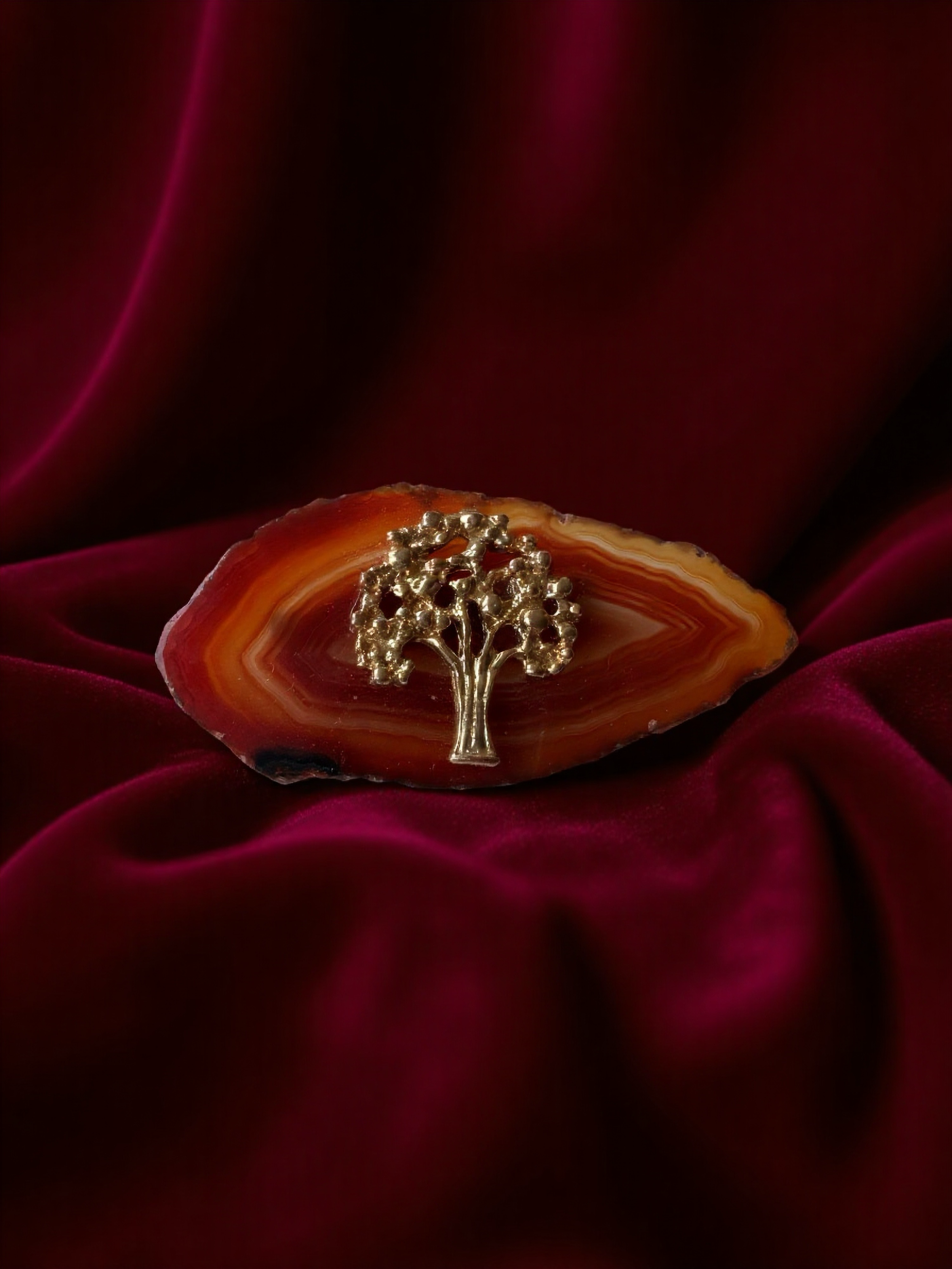 Vintage Agate  1950s Brooch Pin