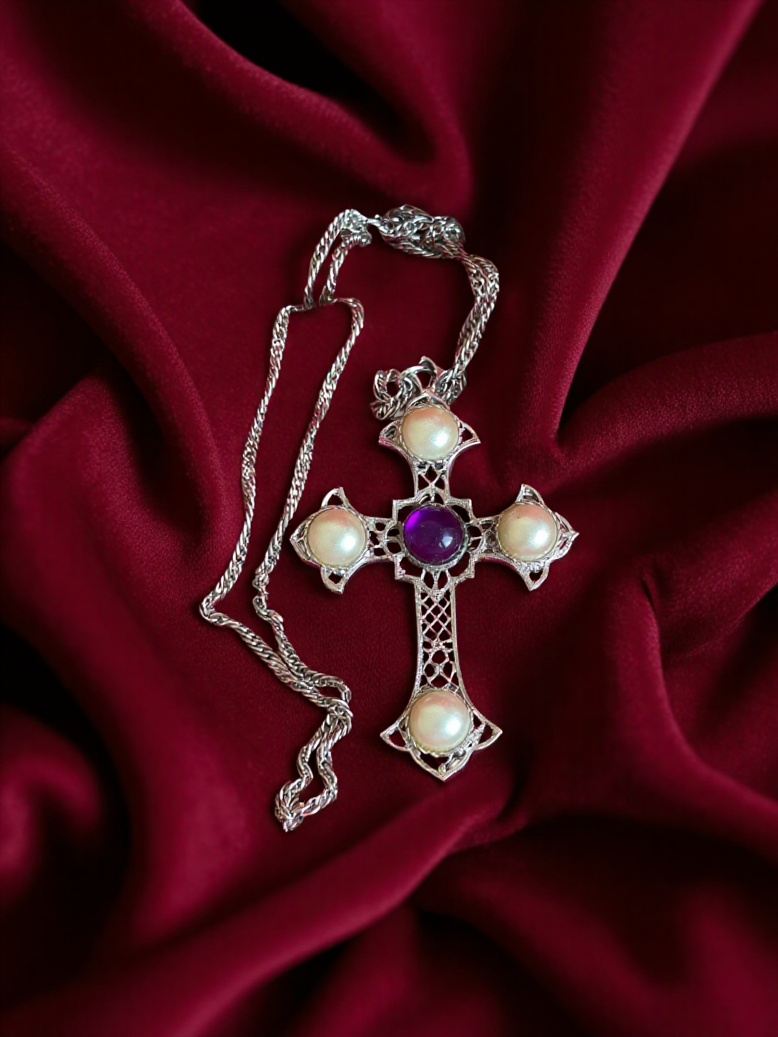 Sarah Coventry Crusader Cross Necklace